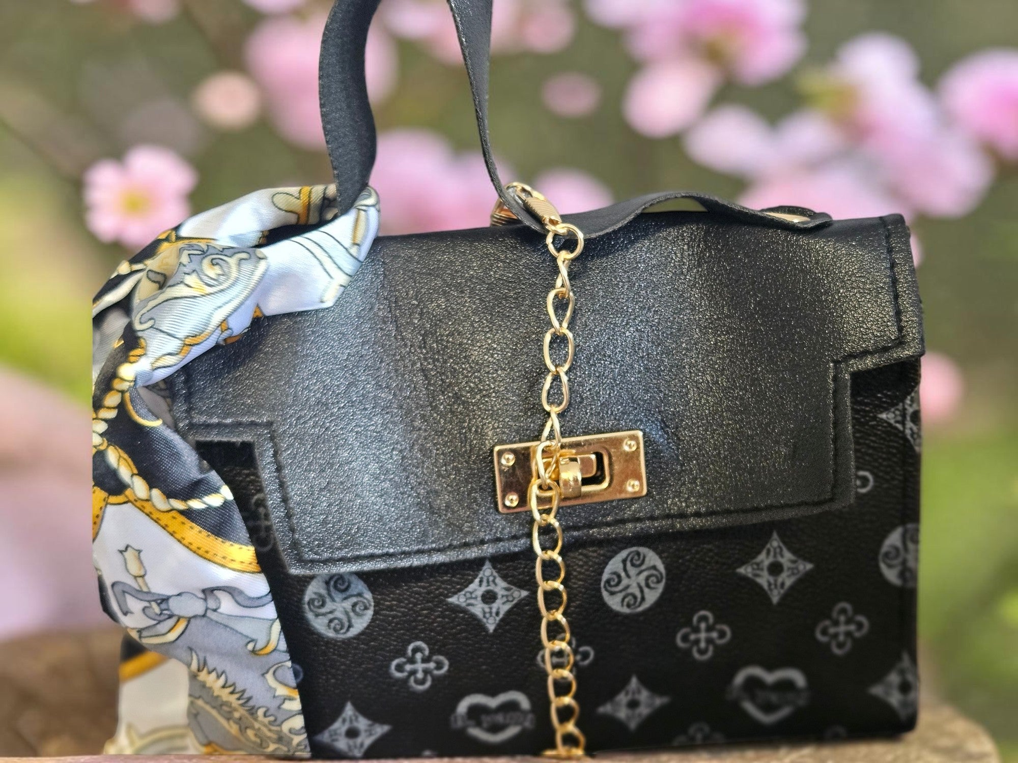 Small Crossbody Handbags Top Handle Wallet Retro Print Underarm Shoulder Bag Handbag Magnetic Lock Removable Shoulder Strap