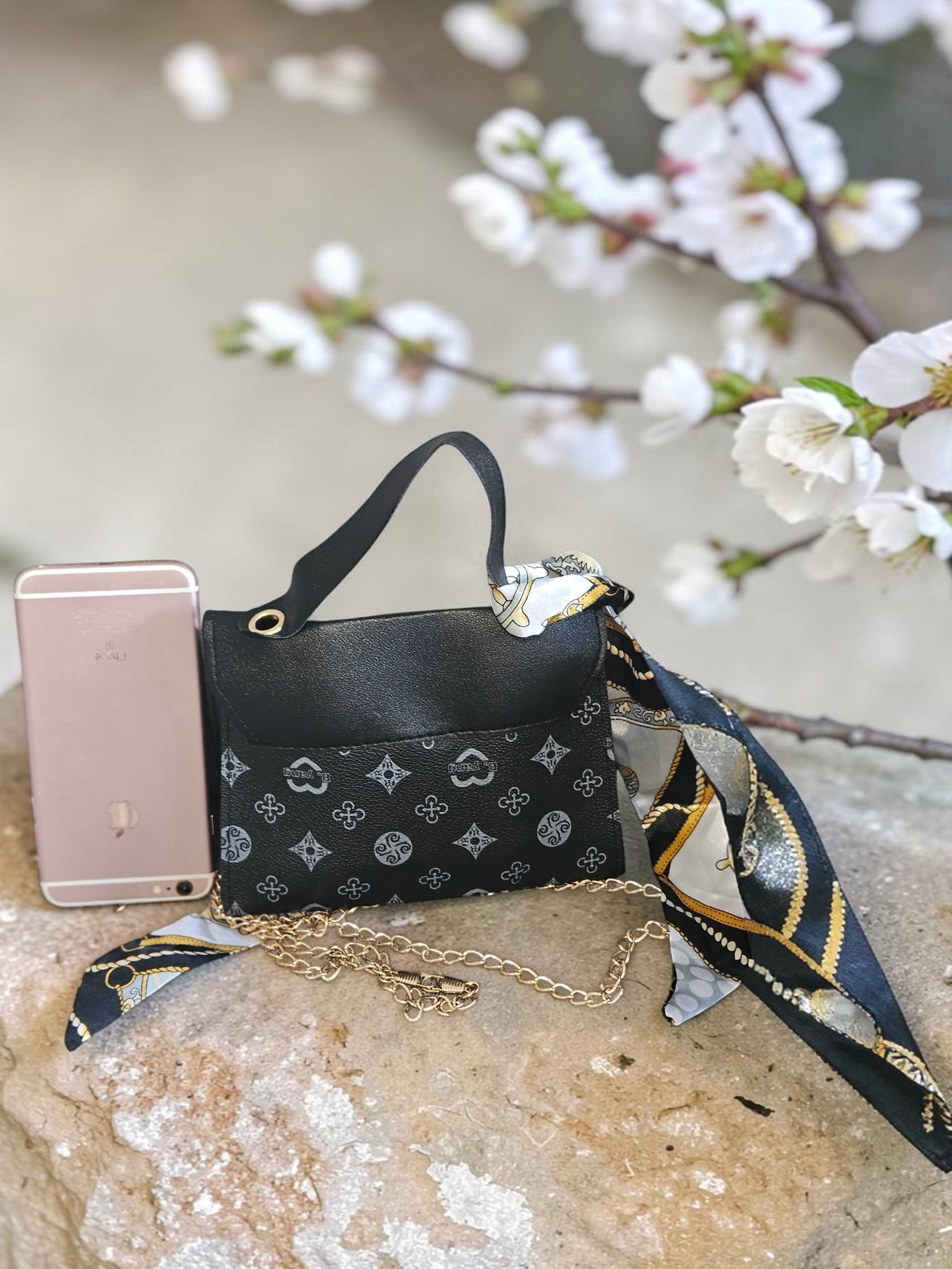 Small Crossbody Handbags Top Handle Wallet Retro Print Underarm Shoulder Bag Handbag Magnetic Lock Removable Shoulder Strap