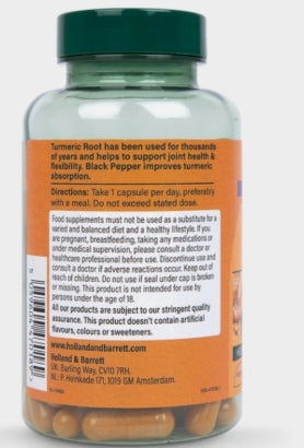 Holland Barrett  Turmeric 600mg with Black Pepper90Capsules