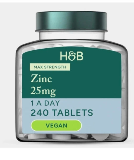 Holland & Barrett Zinc 25mg 240 Tablets – Immune Support & Skin Health -Jun28