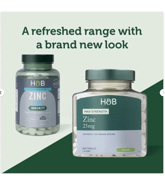 Holland & Barrett Zinc 25mg 240 Tablets – Immune Support & Skin Health -Jun28
