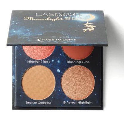 LA Splash Moonlight Glow Face Palette Blush, Highlighter & Bronzer Makeup